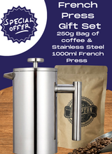 Load image into Gallery viewer, 1000ml French Press and 250g Coffee Gift Set
