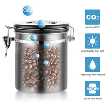 Load image into Gallery viewer, Stainless Steel Airtight Coffee Container 500g Capacity plus 500g bag of coffee
